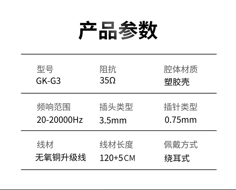 GK-G3 高保真纯美单元耳机 - 详情 8